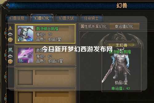 今日新開夢幻西游發布網